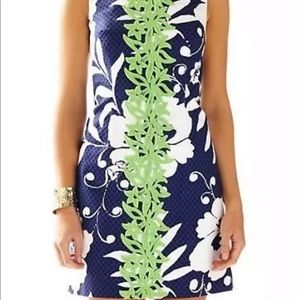 Lilly Pulitzer Delia Shift Dress In Navy And White